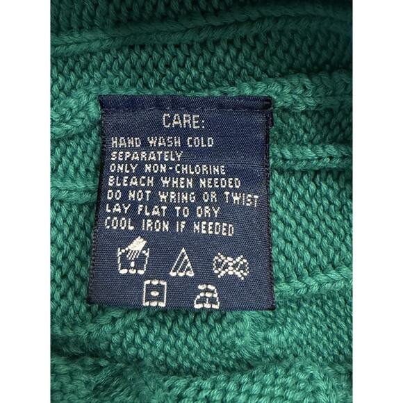 Ralph‎ Lauren Sweater Womens M Cable Knit Boyfriend Crewneck Pink Pony Buttons - Picture 5 of 8